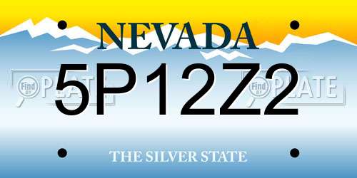 5P12Z2 Nevada License Plate