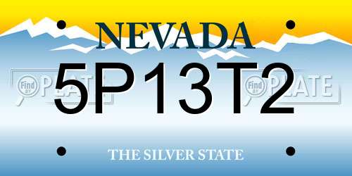 5P13T2 Nevada License Plate