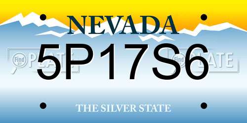 5P17S6 Nevada License Plate