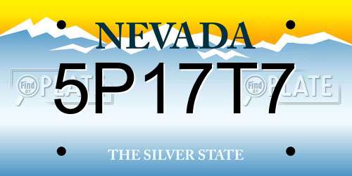 5P17T7 Nevada License Plate