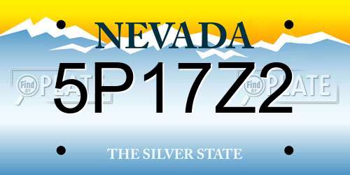 5P17Z2 Nevada License Plate