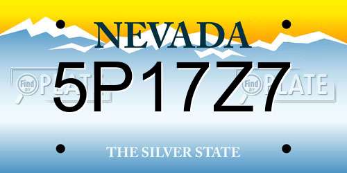 5P17Z7 Nevada License Plate