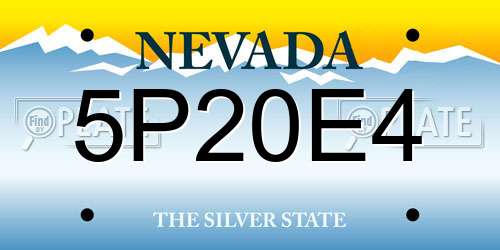 5P20E4 Nevada License Plate