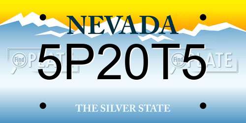 5P20T5 Nevada License Plate