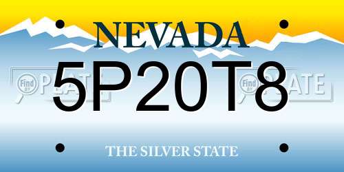 5P20T8 Nevada License Plate
