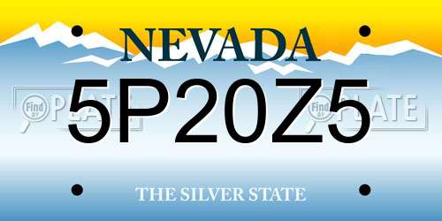 5P20Z5 Nevada License Plate