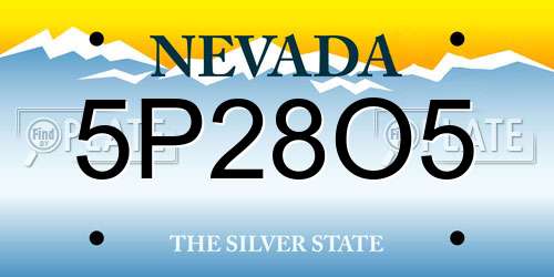 5P28O5 Nevada License Plate