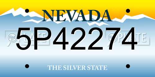 5P42274 Nevada License Plate