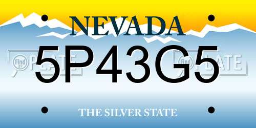 5P43G5 Nevada License Plate