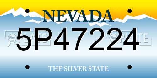 5P47224 Nevada License Plate