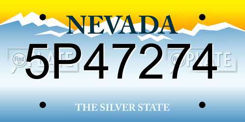 5P47274 Nevada License Plate