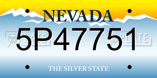 5P47751 Nevada License Plate