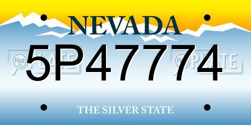 5P47774 Nevada License Plate