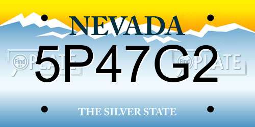 5P47G2 Nevada License Plate