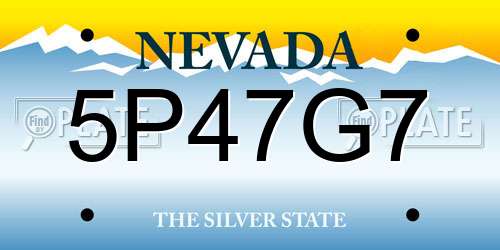5P47G7 Nevada License Plate