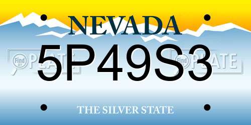 5P49S3 Nevada License Plate