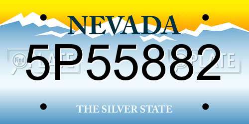 5P55882 Nevada License Plate