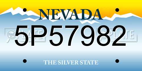 5P57982 Nevada License Plate