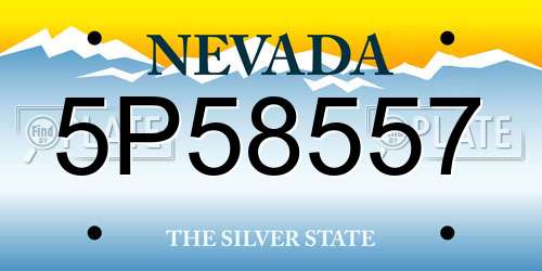 5P58557 Nevada License Plate