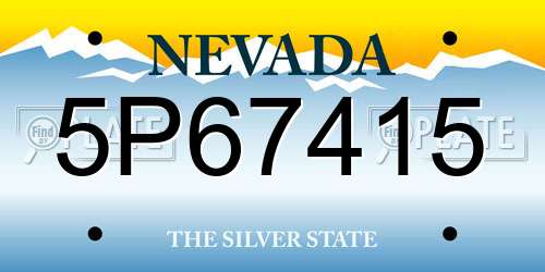 5P67415 Nevada License Plate