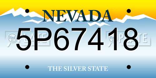 5P67418 Nevada License Plate