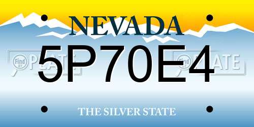 5P70E4 Nevada License Plate