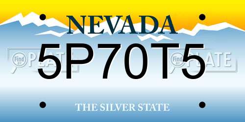 5P70T5 Nevada License Plate