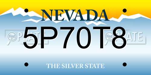 5P70T8 Nevada License Plate