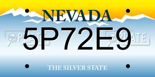 5P72E9 Nevada License Plate
