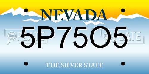 5P75O5 Nevada License Plate