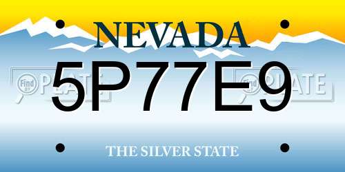 5P77E9 Nevada License Plate