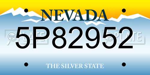 5P82952 Nevada License Plate