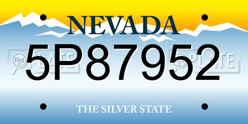 5P87952 Nevada License Plate