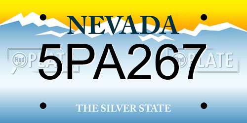 5PA267 Nevada License Plate