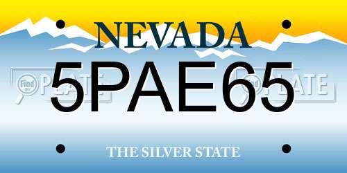 5PAE65 Nevada License Plate