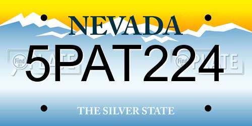 5PAT224 Nevada License Plate