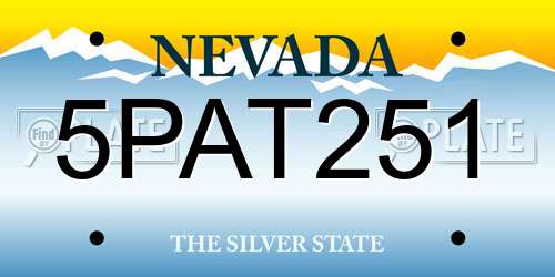5PAT251 Nevada License Plate