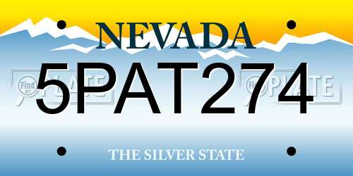 5PAT274 Nevada License Plate