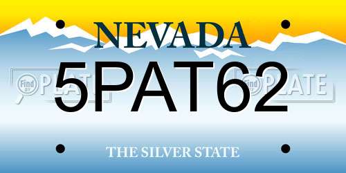 5PAT62 Nevada License Plate
