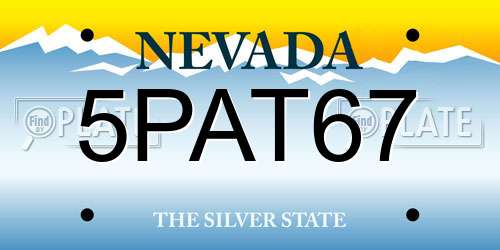 5PAT67 Nevada License Plate