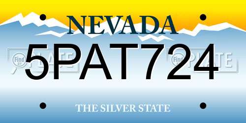 5PAT724 Nevada License Plate
