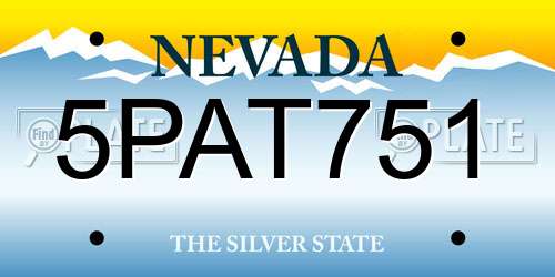 5PAT751 Nevada License Plate