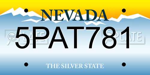 5PAT781 Nevada License Plate