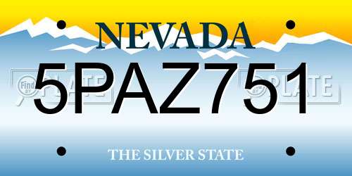 5PAZ751 Nevada License Plate