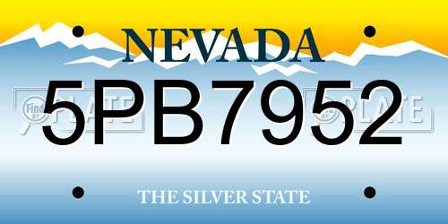 5PB7952 Nevada License Plate