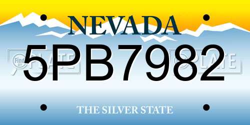 5PB7982 Nevada License Plate