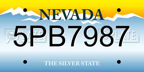5PB7987 Nevada License Plate