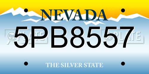 5PB8557 Nevada License Plate