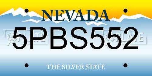 5PBS552 Nevada License Plate