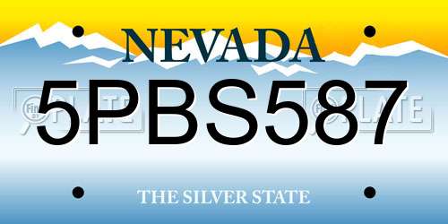 5PBS587 Nevada License Plate